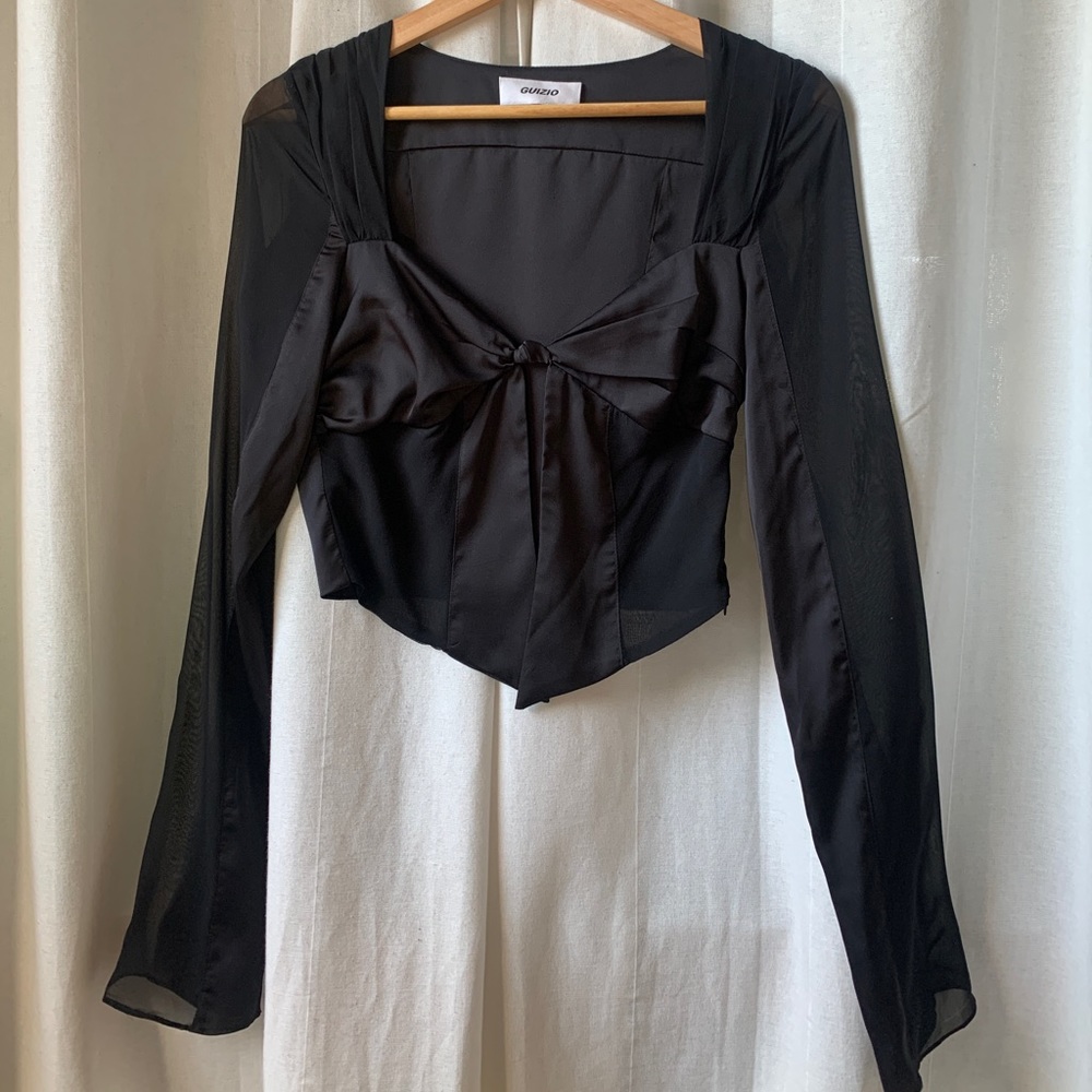 GUIZO long sleeve open top